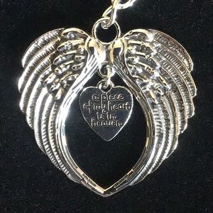 Angel Wings Keychain With Heart Charm A Piece Of My Heart Is In Heaven N…